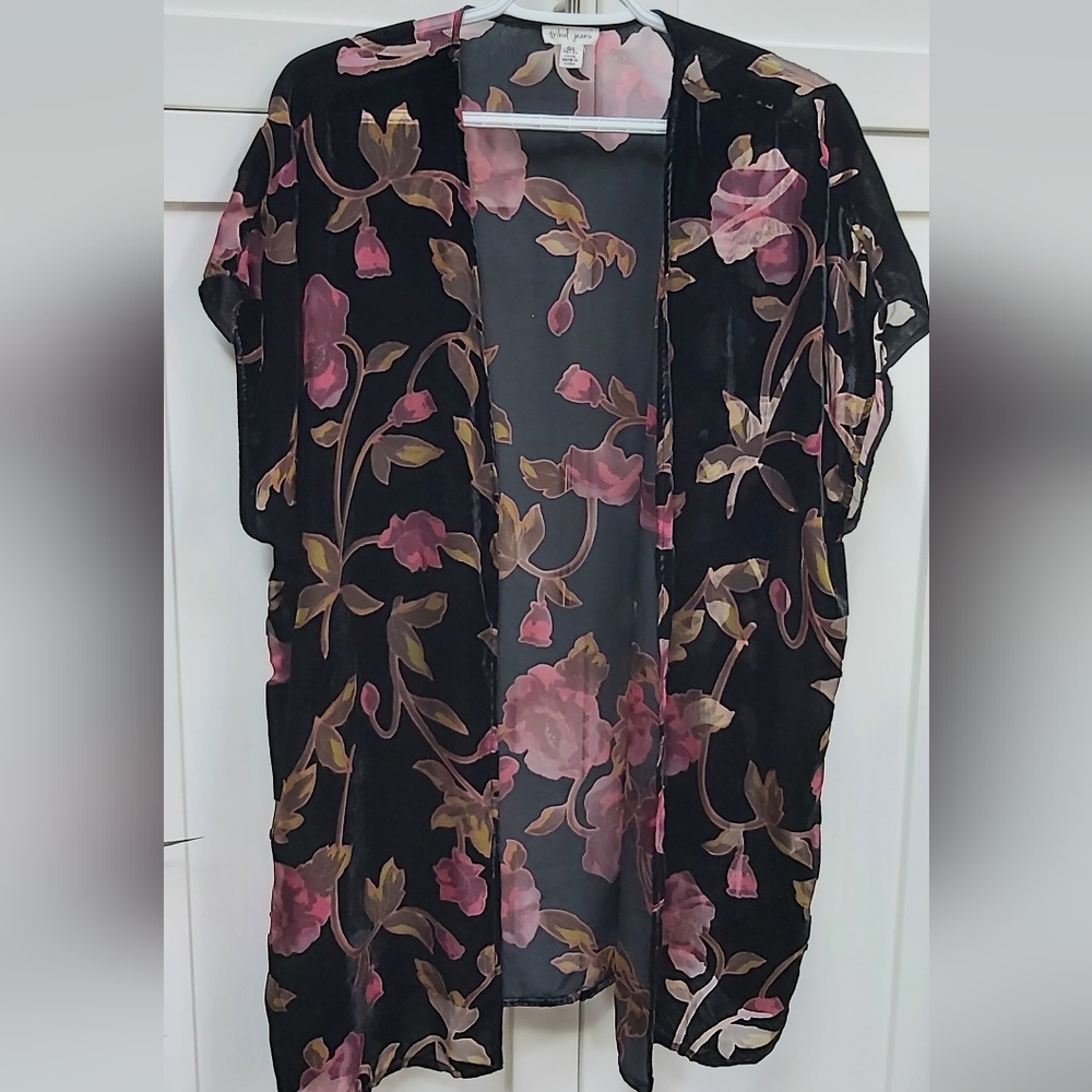 Tribal burnout velvet long kimono